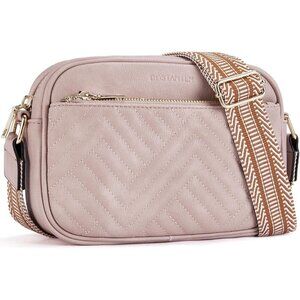 Women's Pink Vegan Leather Quilted Purses Small Shoulder Bag Ladies Handbags